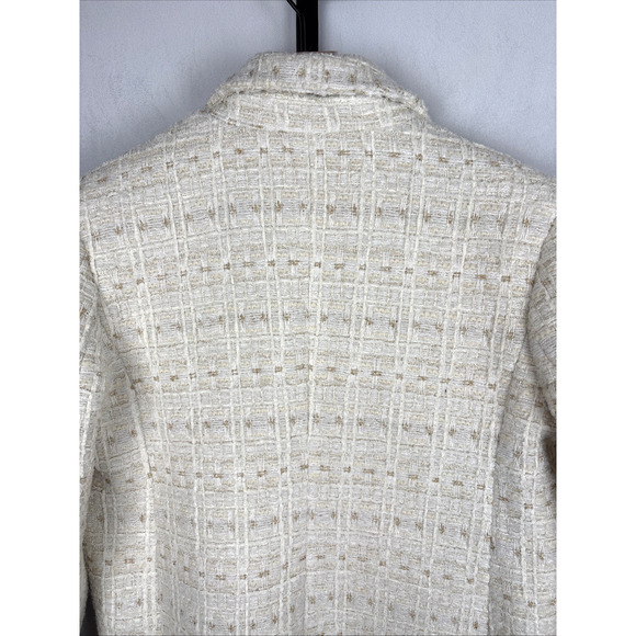 NEW VICI Tweed Blazer Jacket Women's XL Ivory Gold Emily Travis Collection - Picture 8 of 11